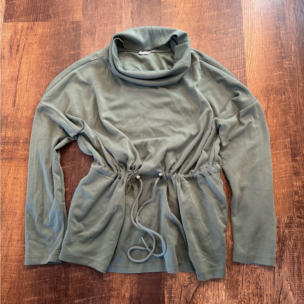 Olive Green Women's cinched waist Sweater